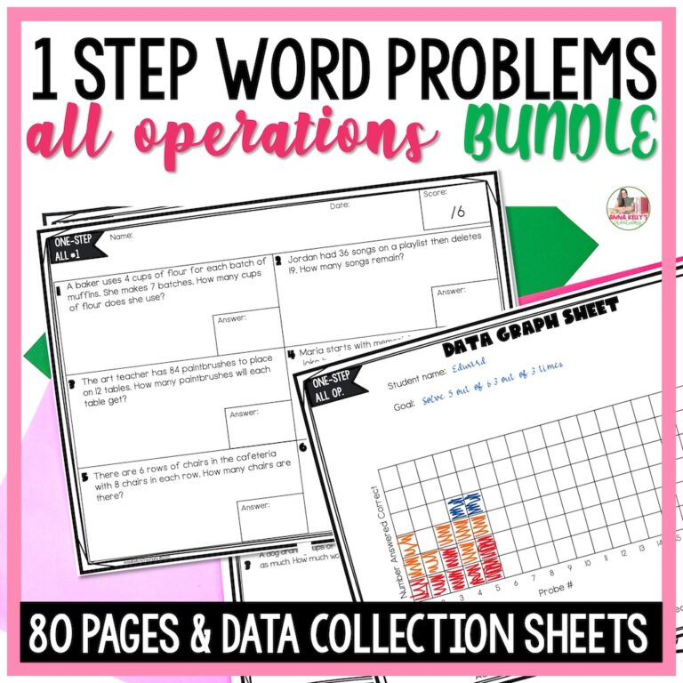 One Step Word Problems all operations