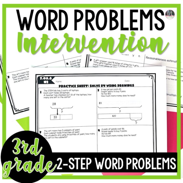 2 Step Word Problems Intervention